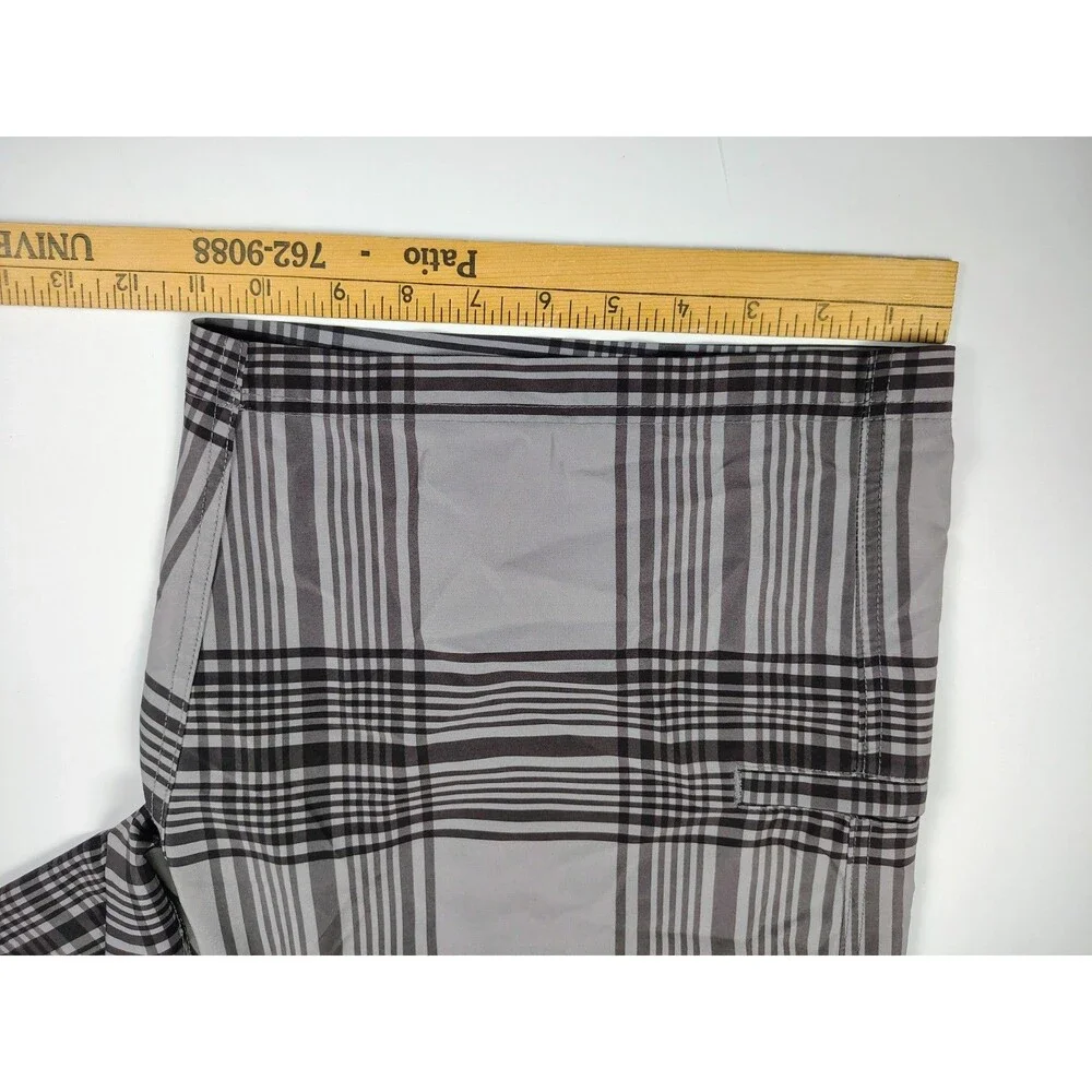 Dahui Da Hui Hybrid Collection Shorts Brown Check 37x10 Mens Beach Surf Pockets